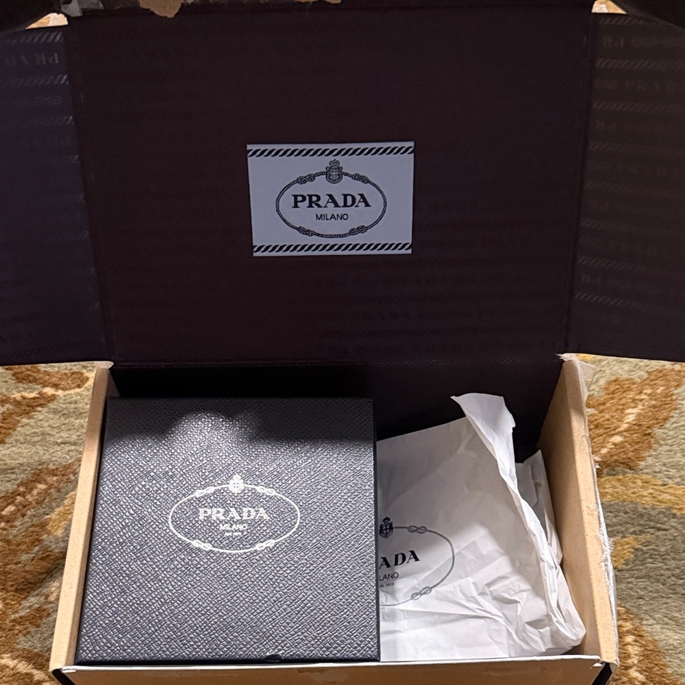 Prada Black Textured Box with Logo